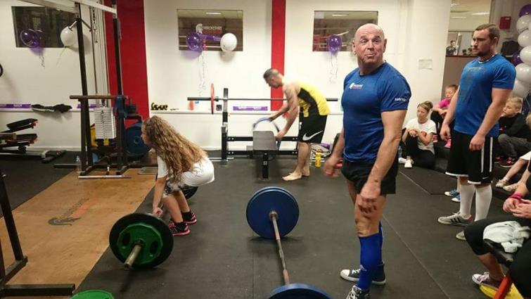 Powerlifters in action